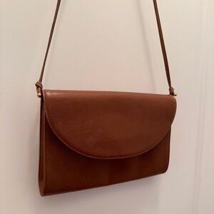 50s 60s VINTAGE KORET DESIGNER LEATHER SLIM CLUTCH LONG STRAP CROSSBODY BAG